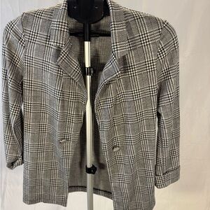 Weavers Black and White Checkered Blazer